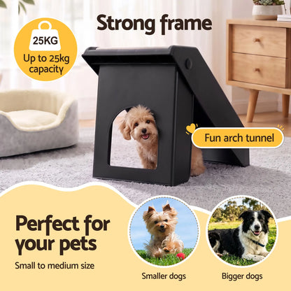 i.Pet Dog Ramp 3 Steps Pet Stairs For Bed Sofa Car Foldable Portable Ladder Black - Image 6