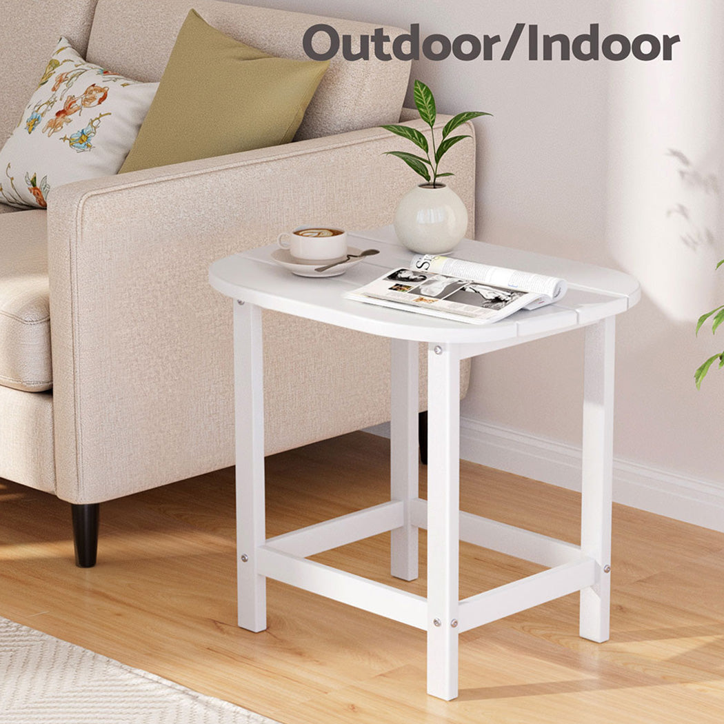 Gardeon Outdoor Coffee Side Table HDPE Desk Patio Furniture Camping Garden White - Image 6