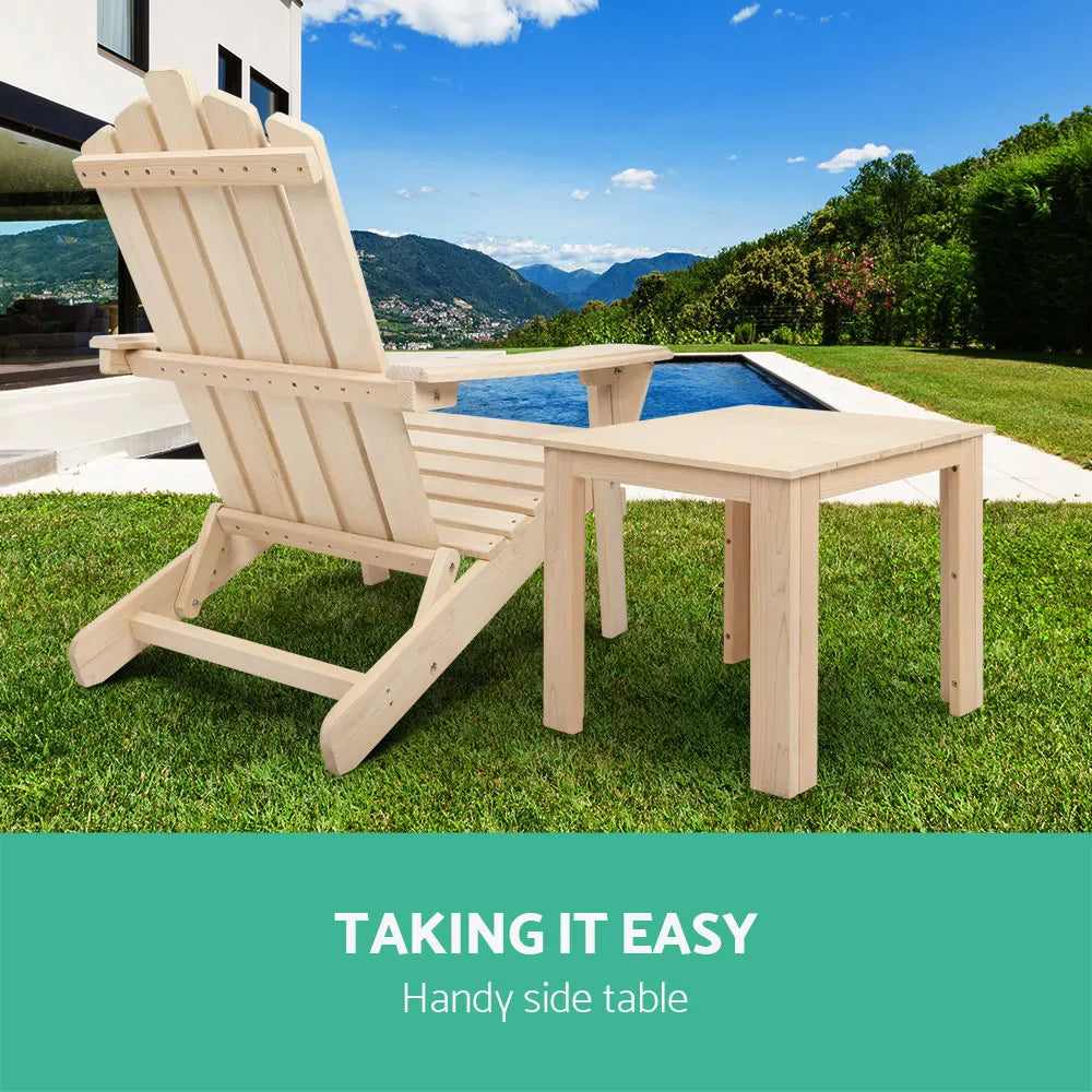 Gardeon Coffee Side Table Wooden Desk Outdoor Furniture Camping Garden Natural - Image 6