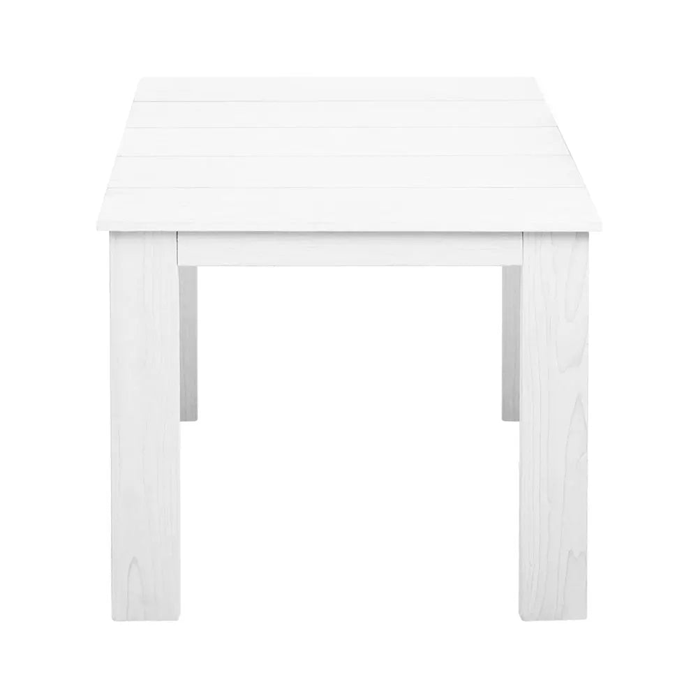 Gardeon Coffee Side Table Wooden Desk Outdoor Furniture Camping Garden White - Image 3