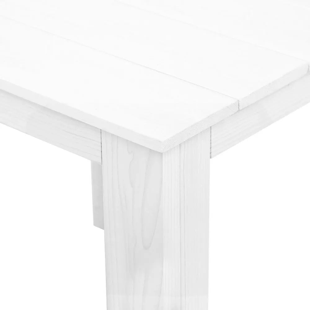 Gardeon 3PC Adirondack Outdoor Table and Chairs Wooden Foldable Beach Chair White - Image 7