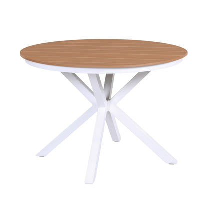 Gardeon Outdoor Dining Table 108CM Aluminum Frame WPC Top Desk Patio Furniture - Image 7