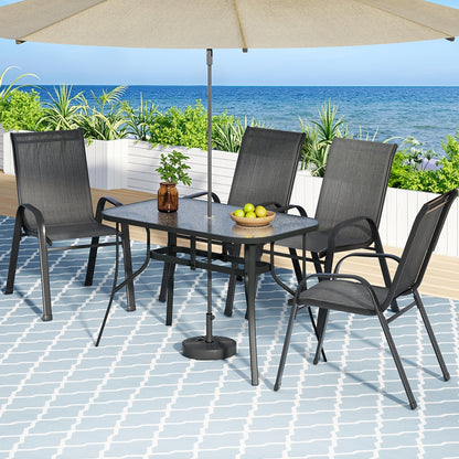 Gardeon 5PC Outdoor Dining Set Table and Chairs Patio Furniture Bistro Set Garden Black - Image 8