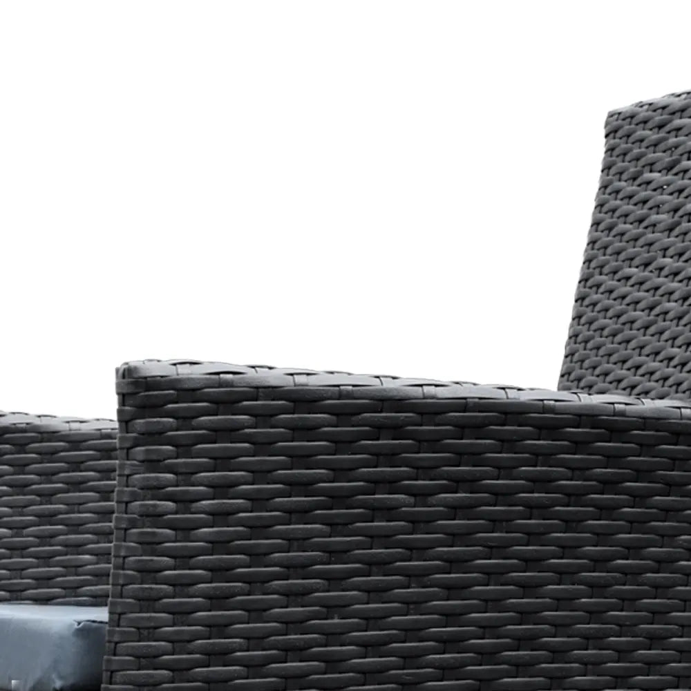 Gardeon Outdoor Dining Set 7 Piece Wicker Lounge Setting Black - Image 7