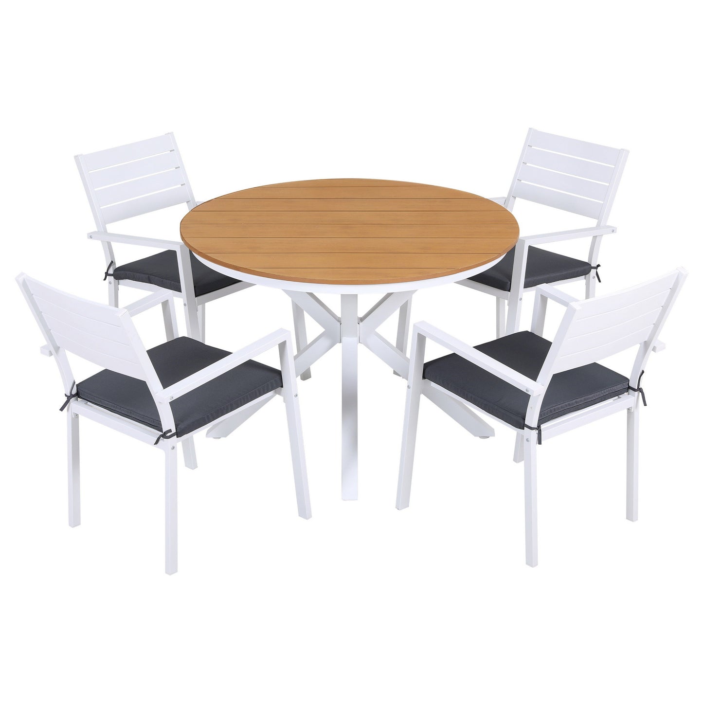 Gardeon Outdoor Dining Set 5 Piece Aluminum WPC Tabletop Patio Furniture - Image 8