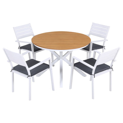 Gardeon Outdoor Dining Set 5 Piece Aluminum WPC Tabletop Patio Furniture - Image 8