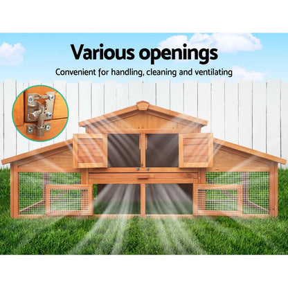 i.Pet Chicken Coop Rabbit Hutch 169cm x 52cm x 72cm Large Chicken Coop Wooden House Run Cage - Image 6