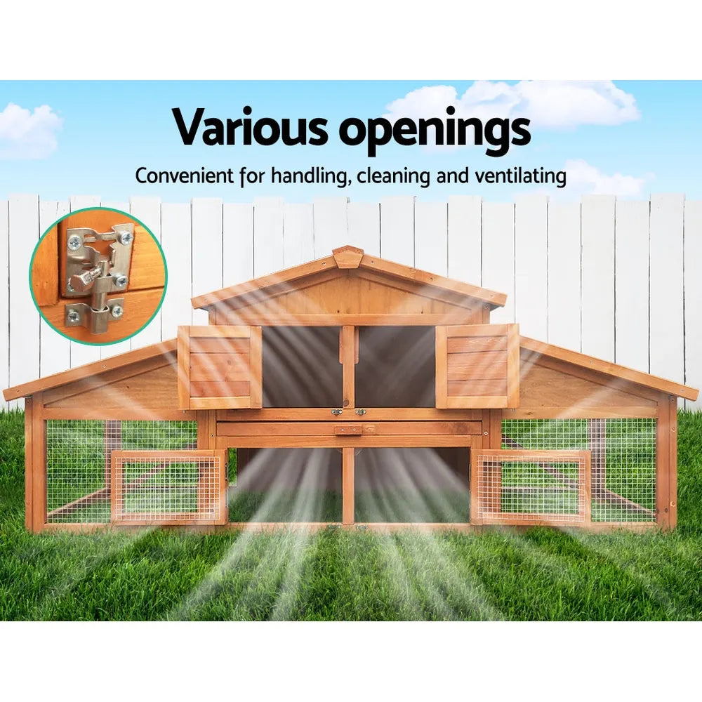 i.Pet Chicken Coop Rabbit Hutch 169cm x 52cm x 72cm Large Chicken Coop Wooden House Run Cage - Image 7