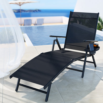 Gardeon Sun Lounge Outdoor Lounger Aluminium Folding Beach Chair Camping Patio - Image 5