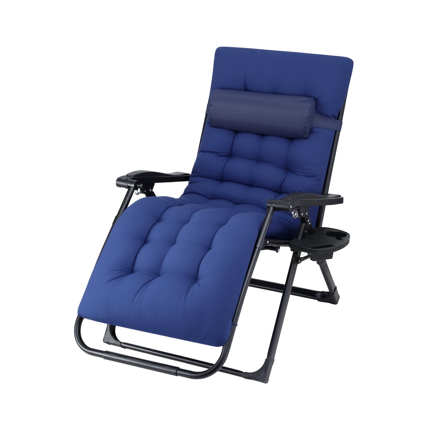 Gardeon Sun Lounge Lounger Folding Camping Zero Gravity Chair Outdoor Furniture XL Blue - Image 2