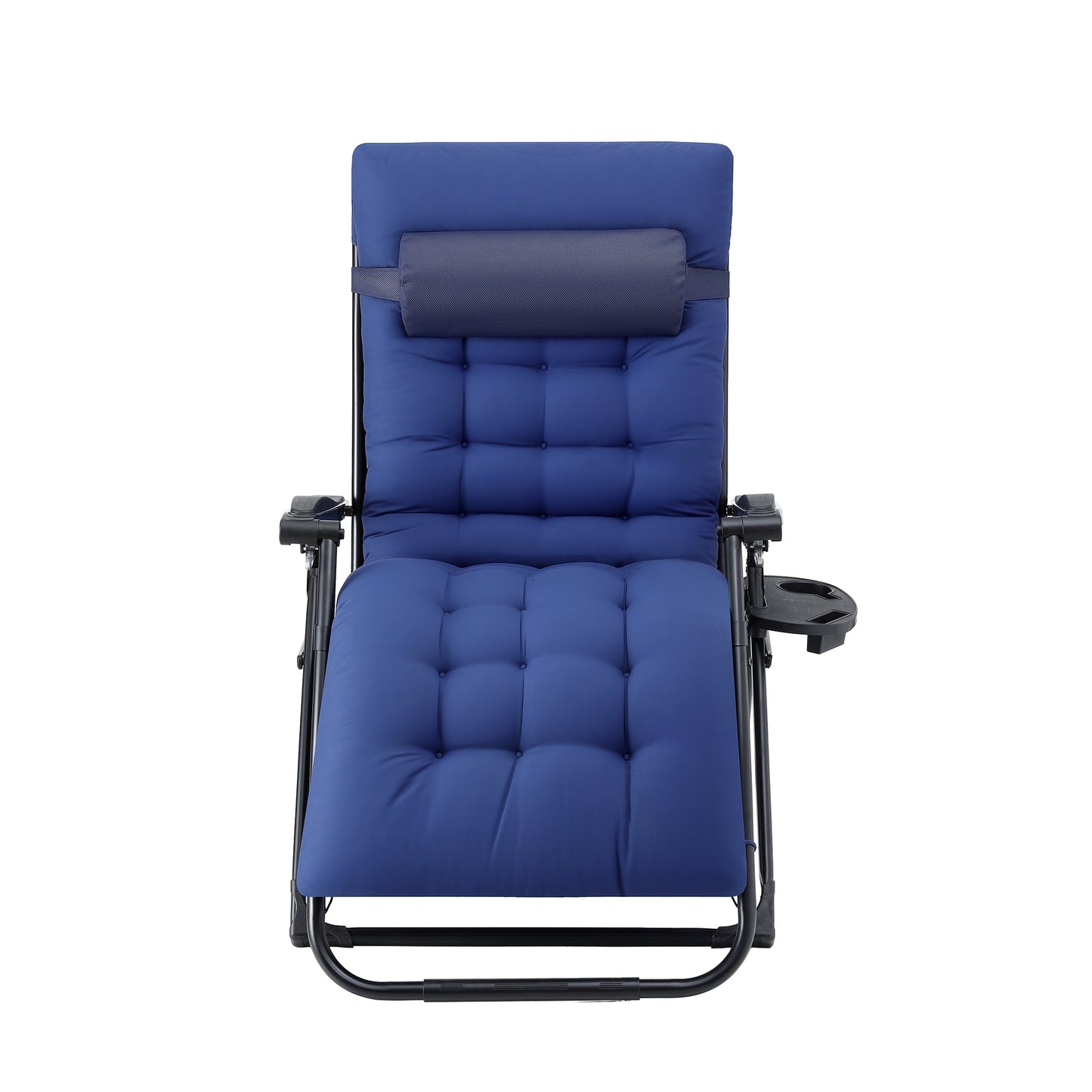 Gardeon Sun Lounge Lounger Folding Camping Zero Gravity Chair Outdoor Furniture XL Blue - Image 4