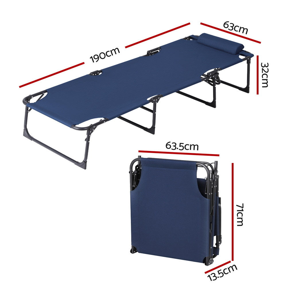 Gardeon Sun Lounger Folding Lounge Beach Chair Patio Outdoor Furniture - Image 3