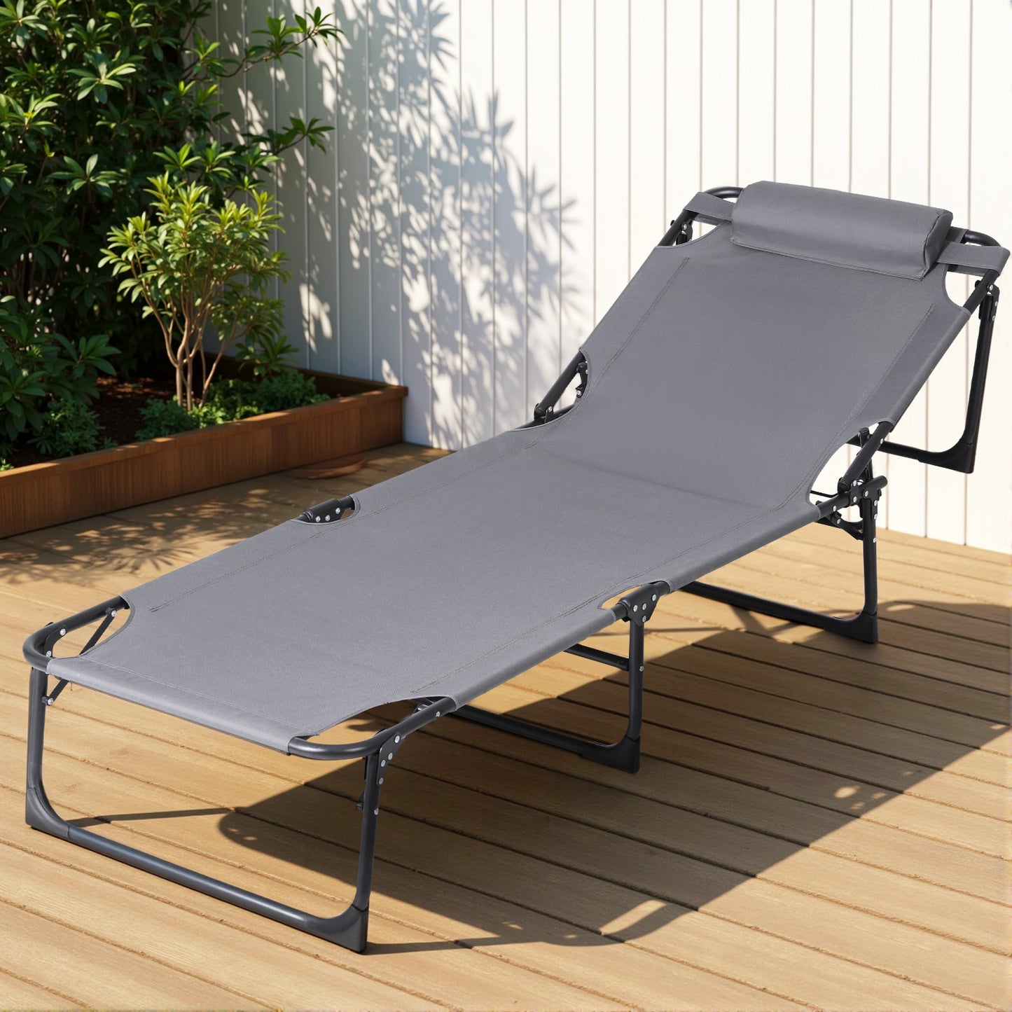 Gardeon Sun Lounger Folding Lounge Beach Chair Patio Outdoor Furniture - Image 7