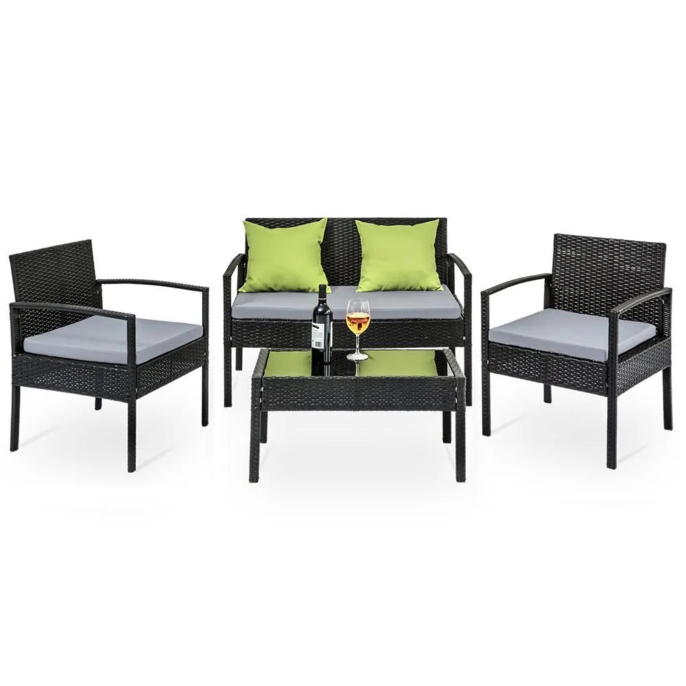 Gardeon Outdoor Sofa Set Wicker Lounge Setting Table and Chairs Patio Furniture - Image 8