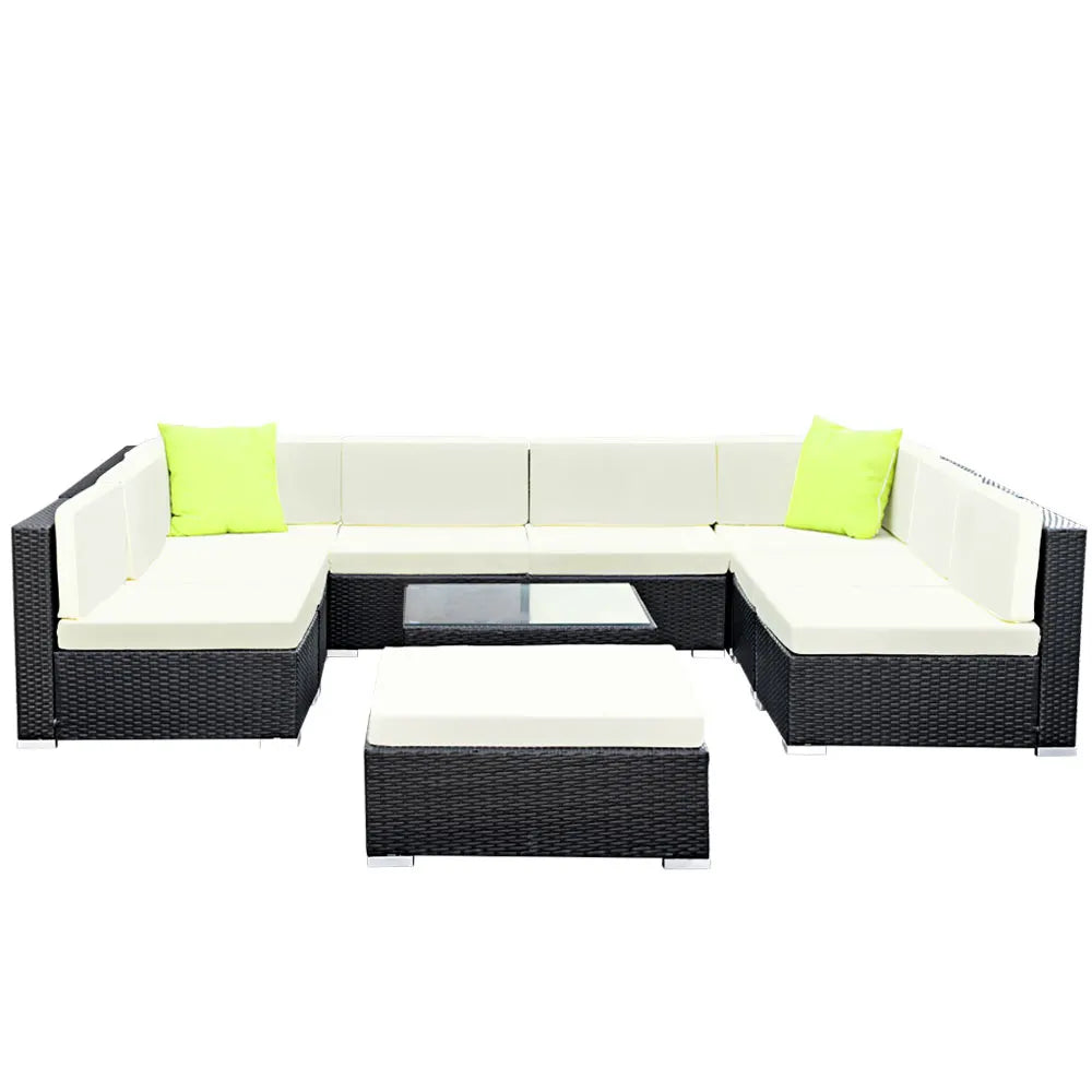 Gardeon 10-Piece Outdoor Sofa Set Wicker Couch Lounge Setting 9 Seater - Image 3