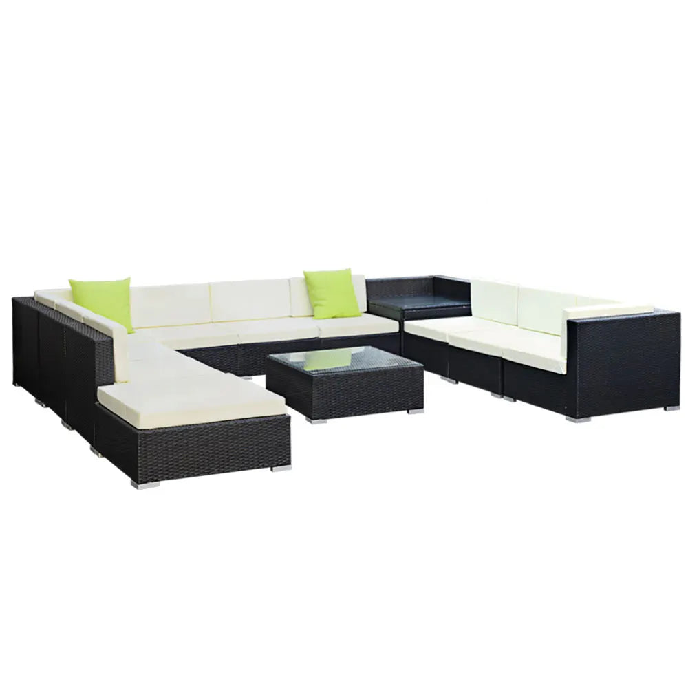 Gardeon 12PC Sofa Set with Storage Cover Outdoor Furniture Wicker - Image 4