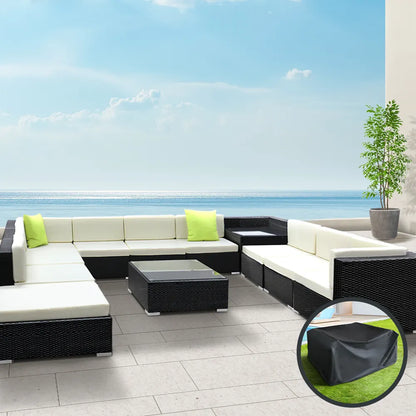 Gardeon 12PC Sofa Set with Storage Cover Outdoor Furniture Wicker - Image 8