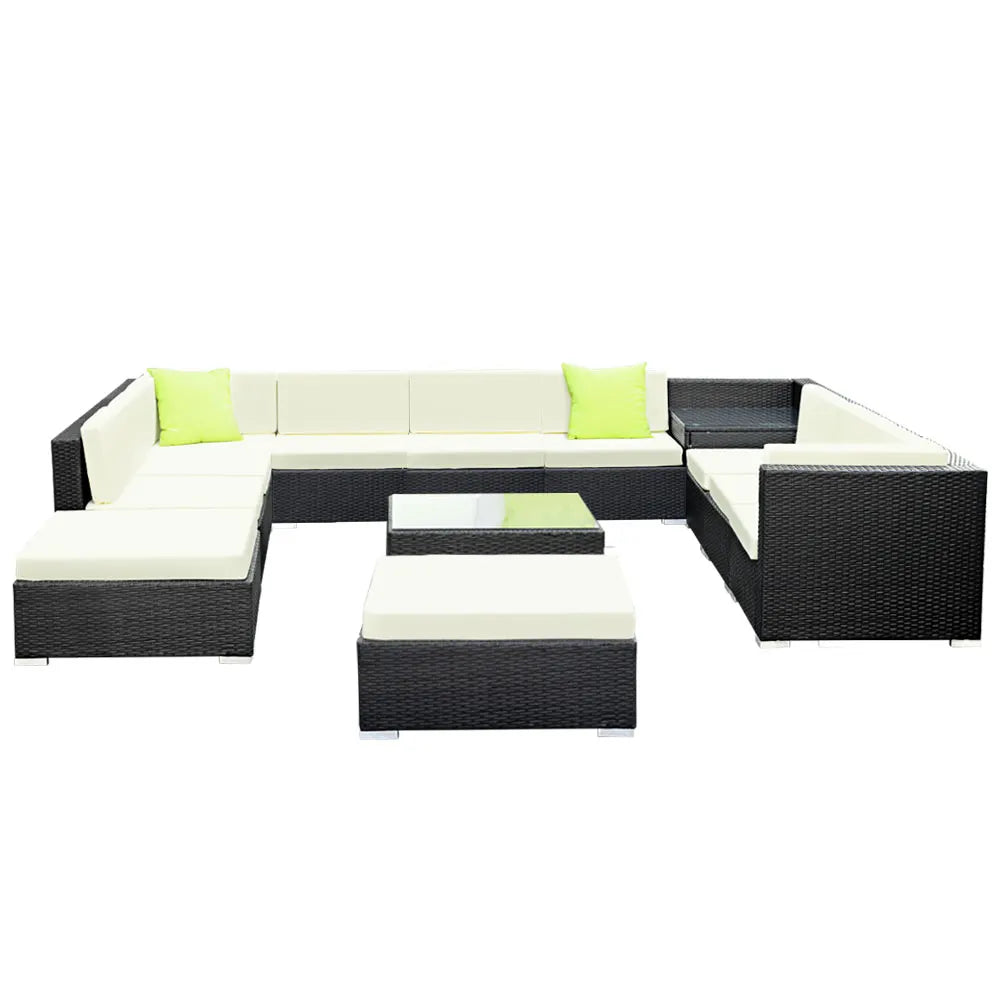 Gardeon 13-Piece Outdoor Sofa Set Wicker Couch Lounge Setting 11 Seater - Image 3