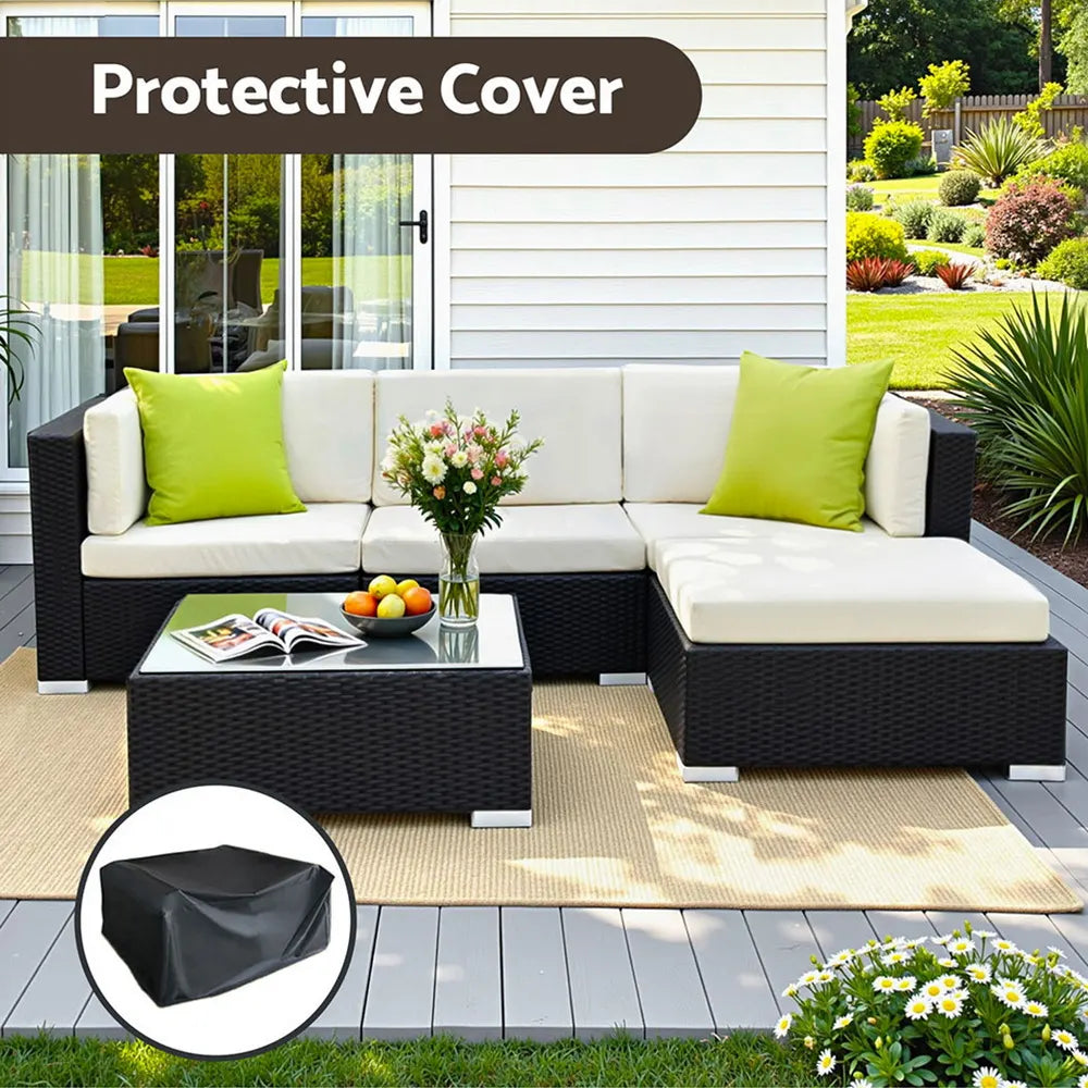 Gardeon 5-Piece Outdoor Sofa Set Wicker Couch Lounge Setting Cover - Image 6