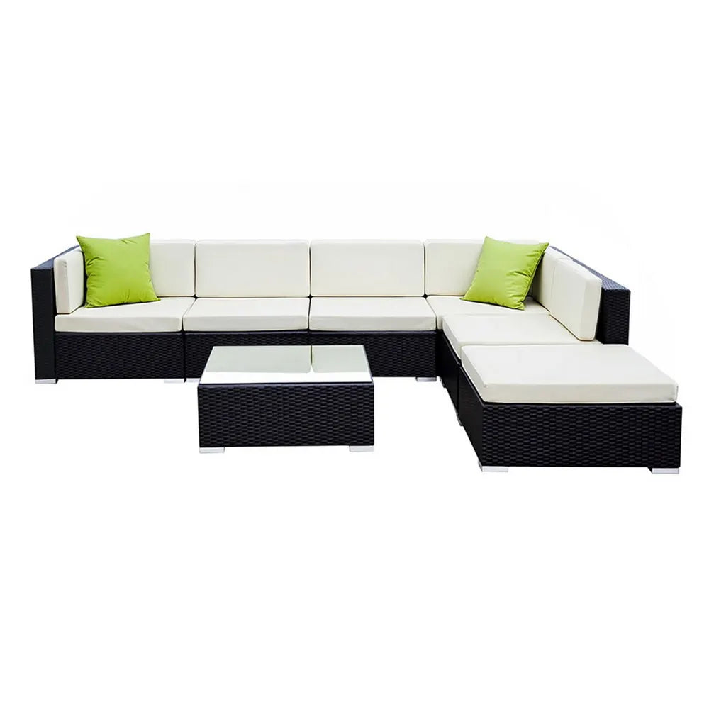 Gardeon 7-Piece Outdoor Sofa Set Wicker Couch Lounge Setting Cover - Image 3