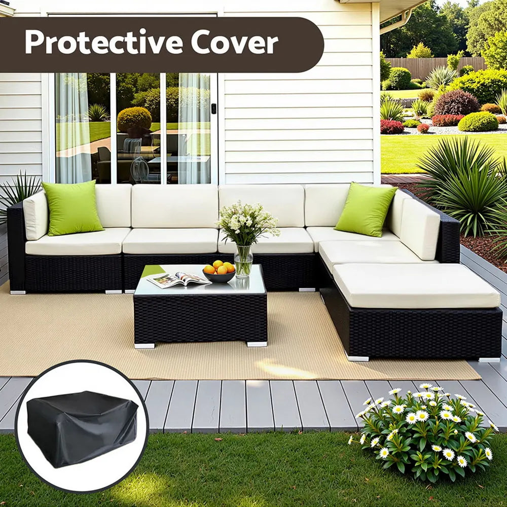 Gardeon 7-Piece Outdoor Sofa Set Wicker Couch Lounge Setting Cover - Image 6