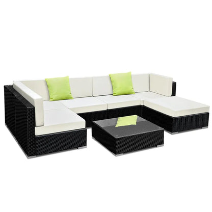 Gardeon 7-Piece Outdoor Sofa Set Wicker Couch Lounge Setting 6 Seater - Image 8