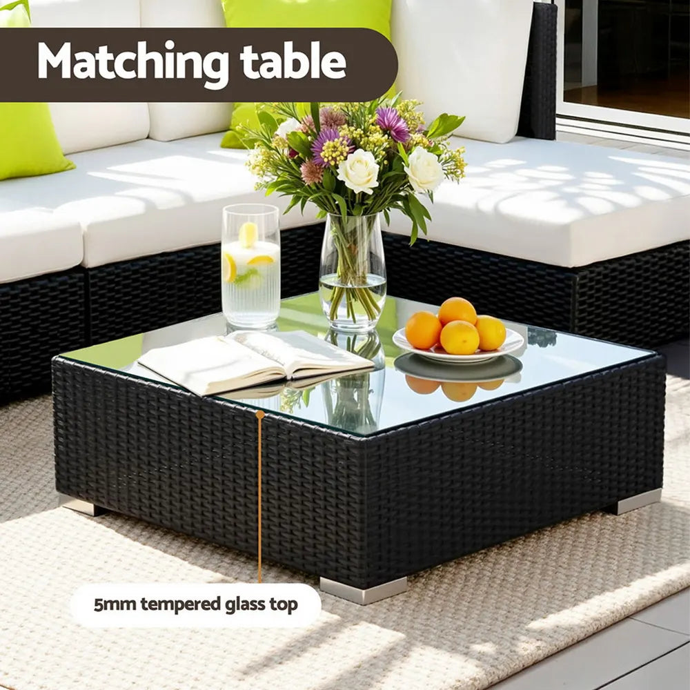 Gardeon 8-Piece Outdoor Sofa Set Wicker Couch Lounge Setting Cover - Image 5