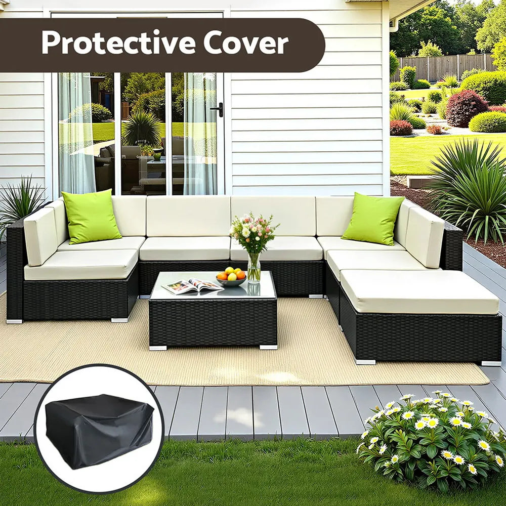Gardeon 8-Piece Outdoor Sofa Set Wicker Couch Lounge Setting Cover - Image 6