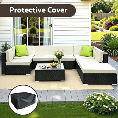Gardeon 8-Piece Outdoor Sofa Set Wicker Couch Lounge Setting Cover - Image 6