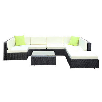 Gardeon 8-Piece Outdoor Sofa Set Wicker Couch Lounge Setting 7 Seater - Image 3
