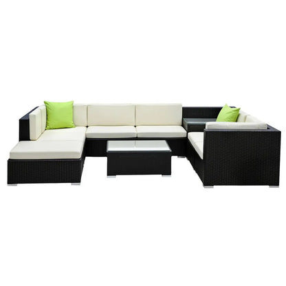 Gardeon 9-Piece Outdoor Sofa Set Wicker Couch Lounge Setting Cover - Image 3