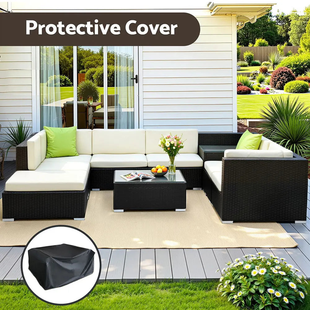 Gardeon 9-Piece Outdoor Sofa Set Wicker Couch Lounge Setting Cover - Image 6