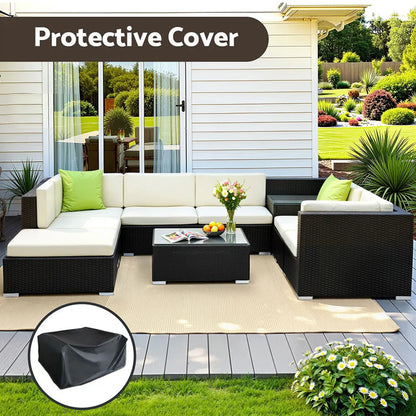 Gardeon 9-Piece Outdoor Sofa Set Wicker Couch Lounge Setting Cover - Image 6