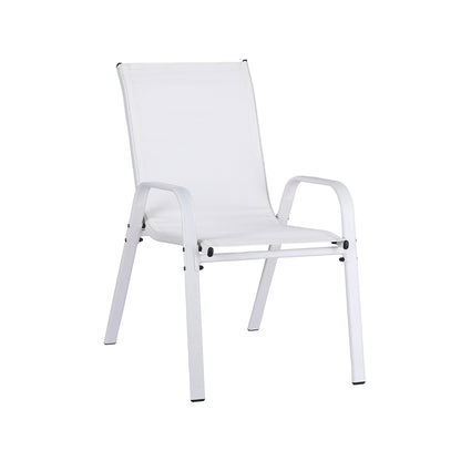 Gardeon 2PC Outdoor Dining Chairs Stackable Lounge Chair Patio Furniture White - Image 3