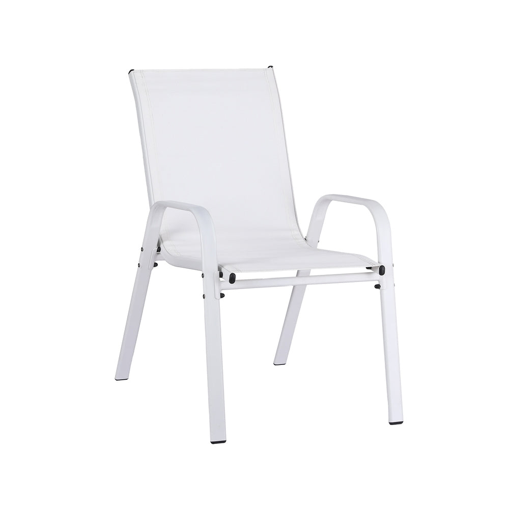 Gardeon 6PC Outdoor Dining Chairs Stackable Lounge Chair Patio Furniture White - Image 3