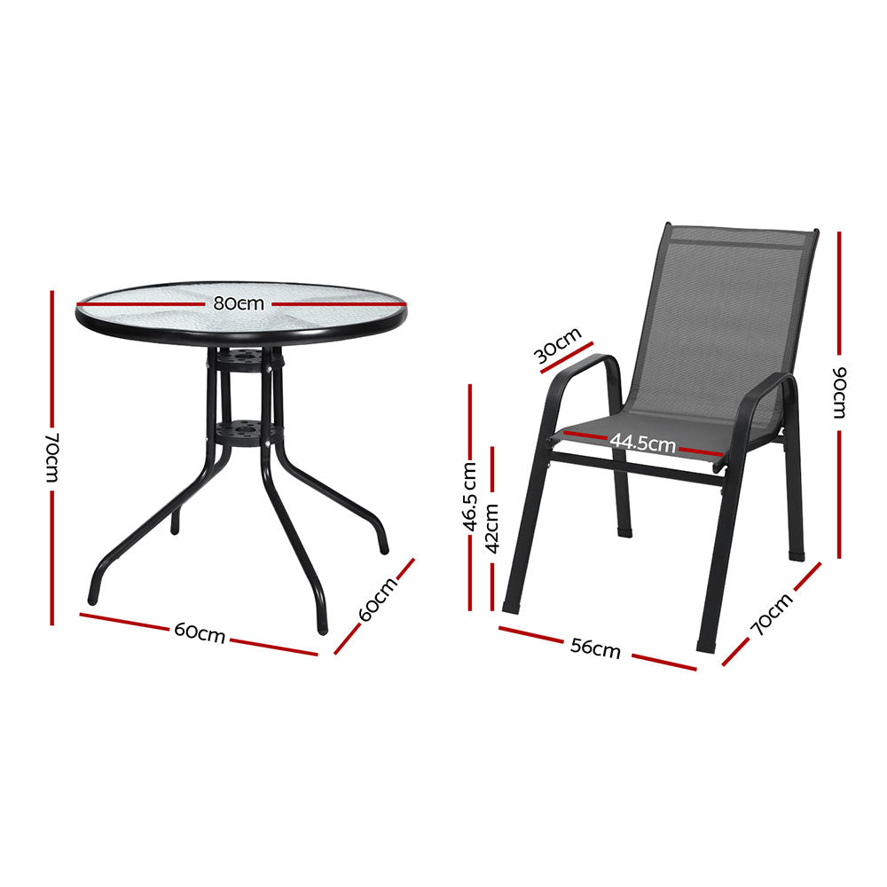 Gardeon Outdoor Dining Set Table and Chairs Patio Garden Furniture Bistro Set - Image 2