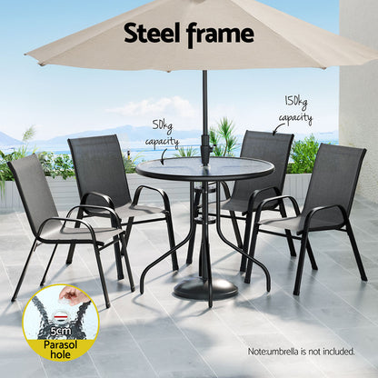 Gardeon Outdoor Dining Set Table and Chairs Patio Garden Furniture Bistro Set - Image 4
