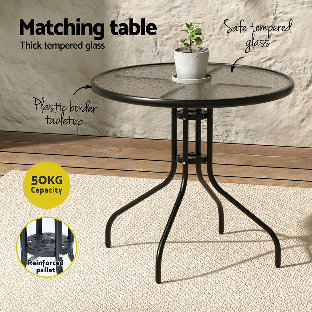 Gardeon Outdoor Dining Set Table and Chairs Patio Garden Furniture Bistro Set - Image 6