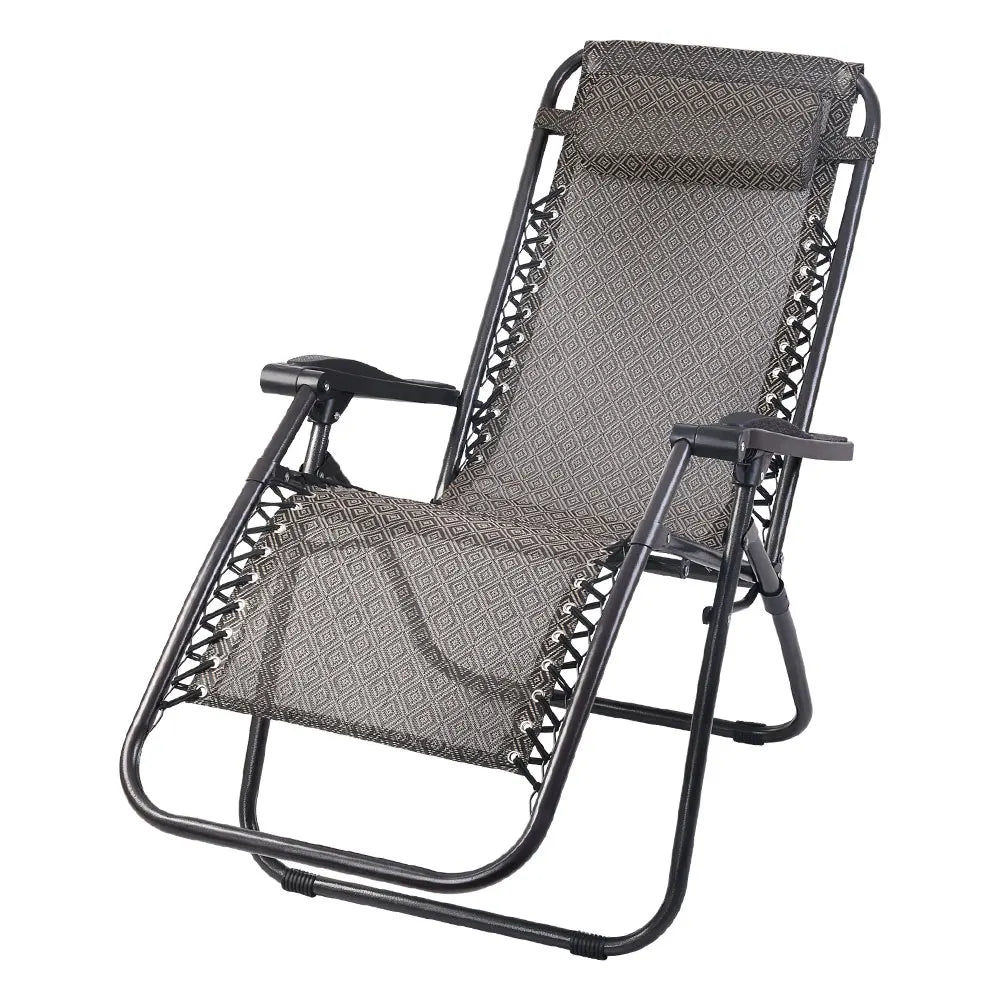 Gardeon Zero Gravity Chair Folding Outdoor Recliner Adjustable Sun Lounge Camping Beige - Image 8