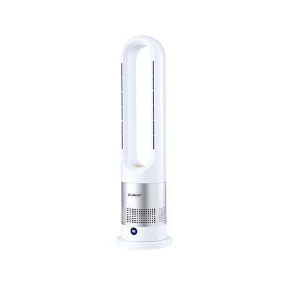 Devanti Bladeless Tower Fan Heater and Cooler 2in1 Portable Oscillation Fan for Bedroom Room Office Use White - Image 9