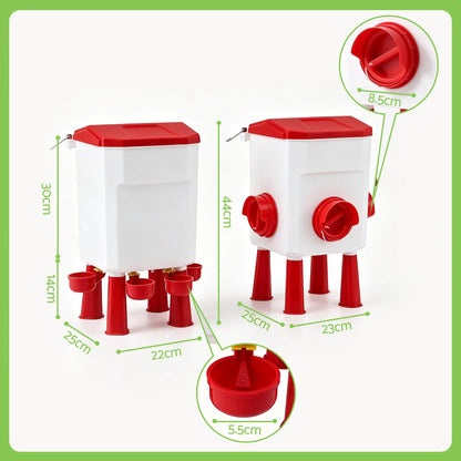 Giantz 12kg Chicken Feeder and 11L Waterer Set Large Capacity Poultry Drinker Kit - Image 3