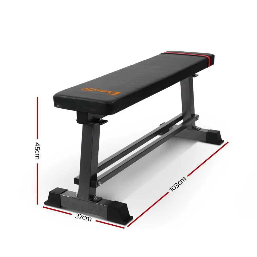 Everfit Weight Bench Flat Bench Press Home Gym Equipment 300kg Capacity - Image 2