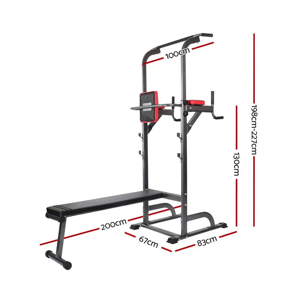 Everfit Weight Bench Chin Up Bar Bench Press Home Gym 380kg Capacity - Image 2
