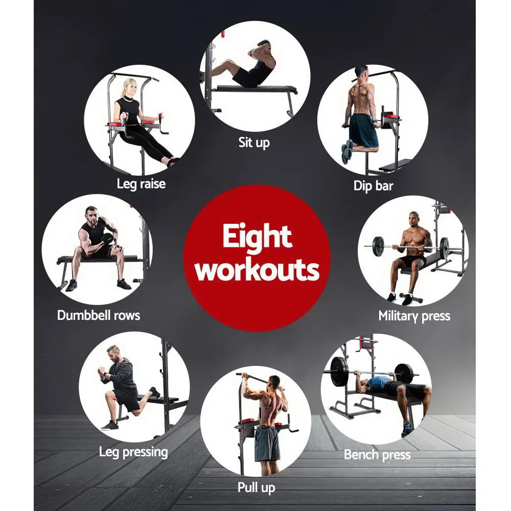 Everfit Weight Bench Chin Up Bar Bench Press Home Gym 380kg Capacity - Image 4