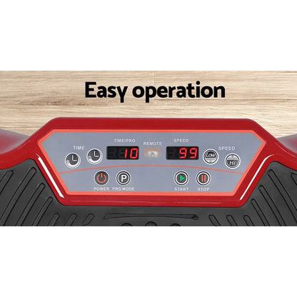 Everfit Vibration Machine Platform Resistance Rope Home Fitness Dark Red - Image 6