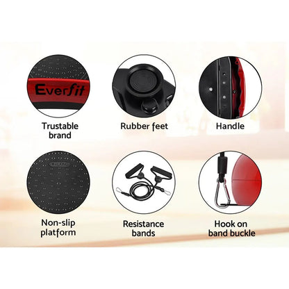 Everfit Vibration Machine Platform Resistance Rope Home Fitness Dark Red - Image 7