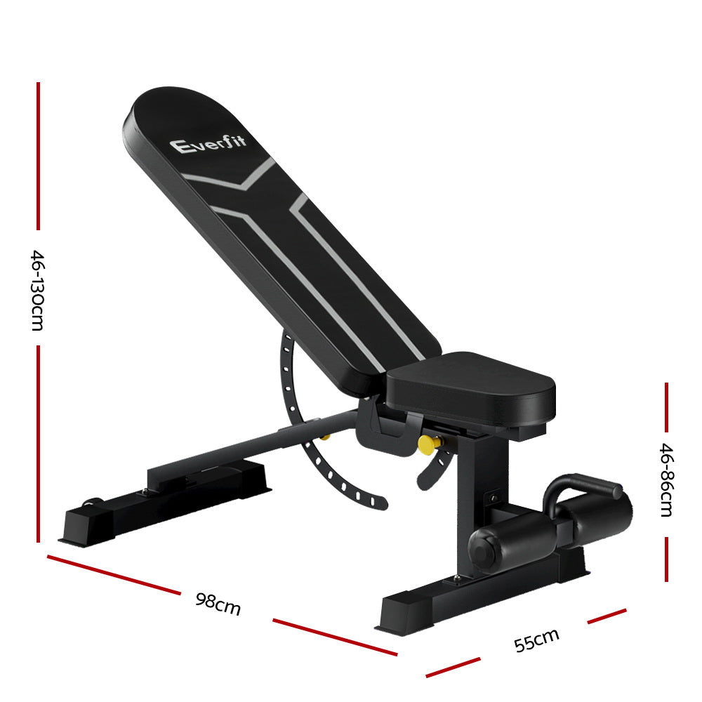 Everfit Weight Bench Adjustable FID Bench Press Home Gym 450kg Capacity - Image 2