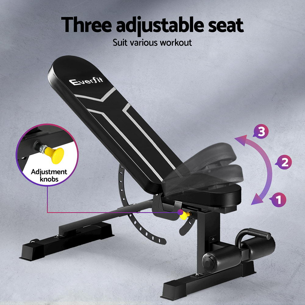 Everfit Weight Bench Adjustable FID Bench Press Home Gym 450kg Capacity - Image 7
