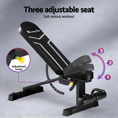 Everfit Weight Bench Adjustable FID Bench Press Home Gym 450kg Capacity - Image 7