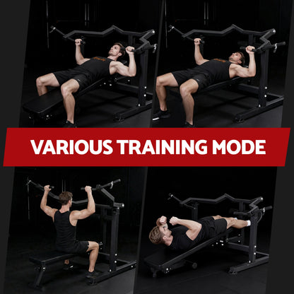 Everfit Chest Press Machine Home Gym Equipment Folding Workout Bench with Independent Arms Black - Image 5